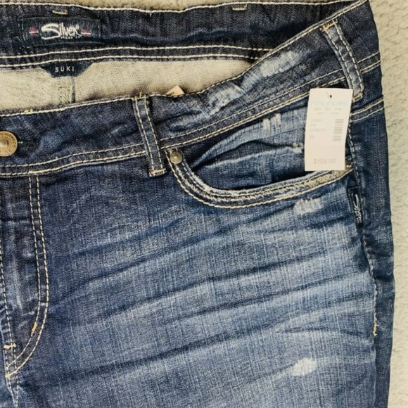 Silver Jeans Suki Ankle Slim Jeans Indigo Size 24/27 44 in NWT Curvy Fit Stretch - Picture 10 of 16